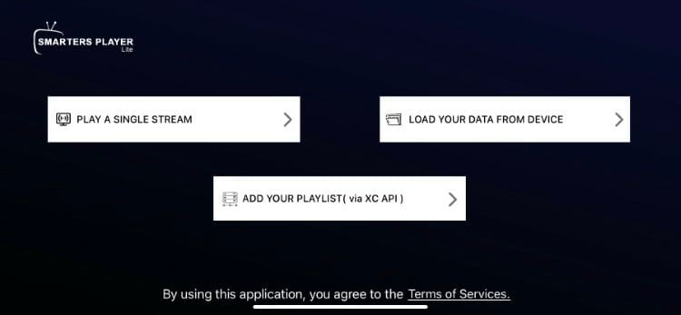 IPTV Smarters Pro login screen on iOS device
